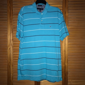 Tommy Hilfiger Custom Fit‎ Striped Short Sleeve Polo Shirt